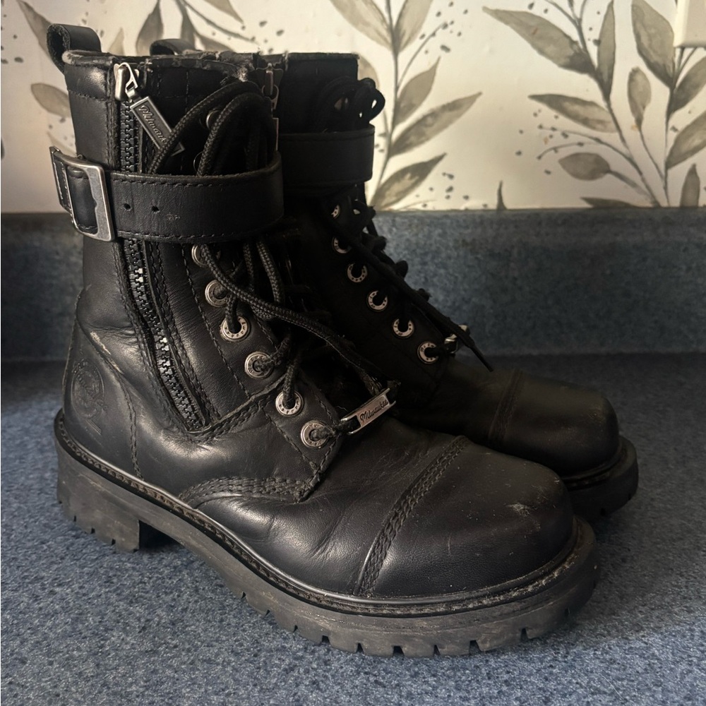 Milwaukee motorcycle boots black womens 6.5